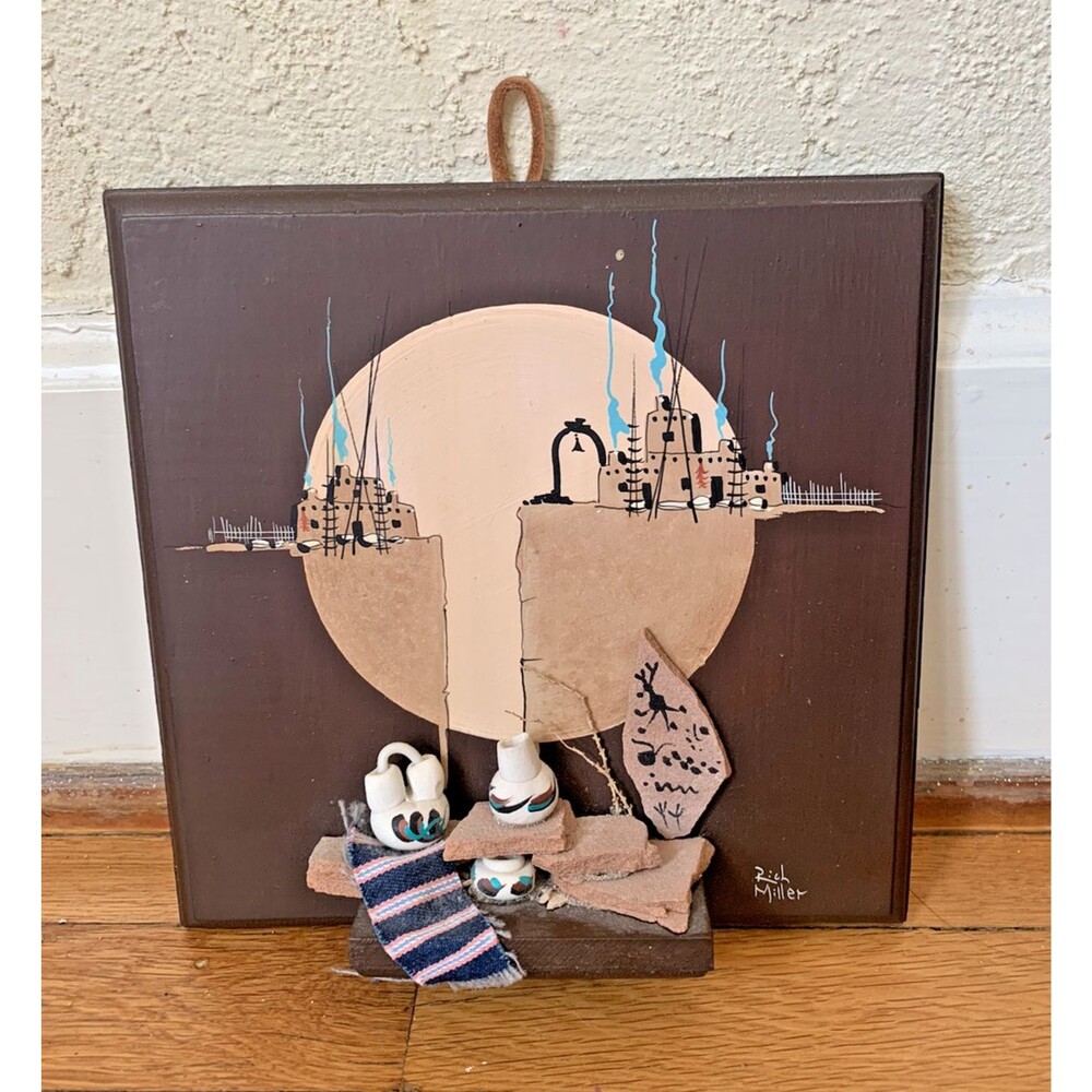 Rich Miller 3D Southwest Wall Hanging Art – Pueblo Pottery Desert Arizona